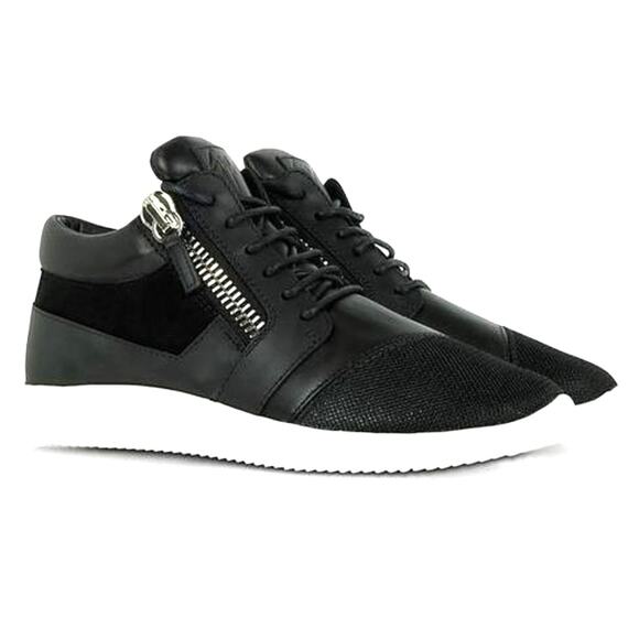 Giuseppe Zanotti Megatron Nero Black leather mesh Sneakers Size 36 MSRP: $795 - Picture 4 of 12